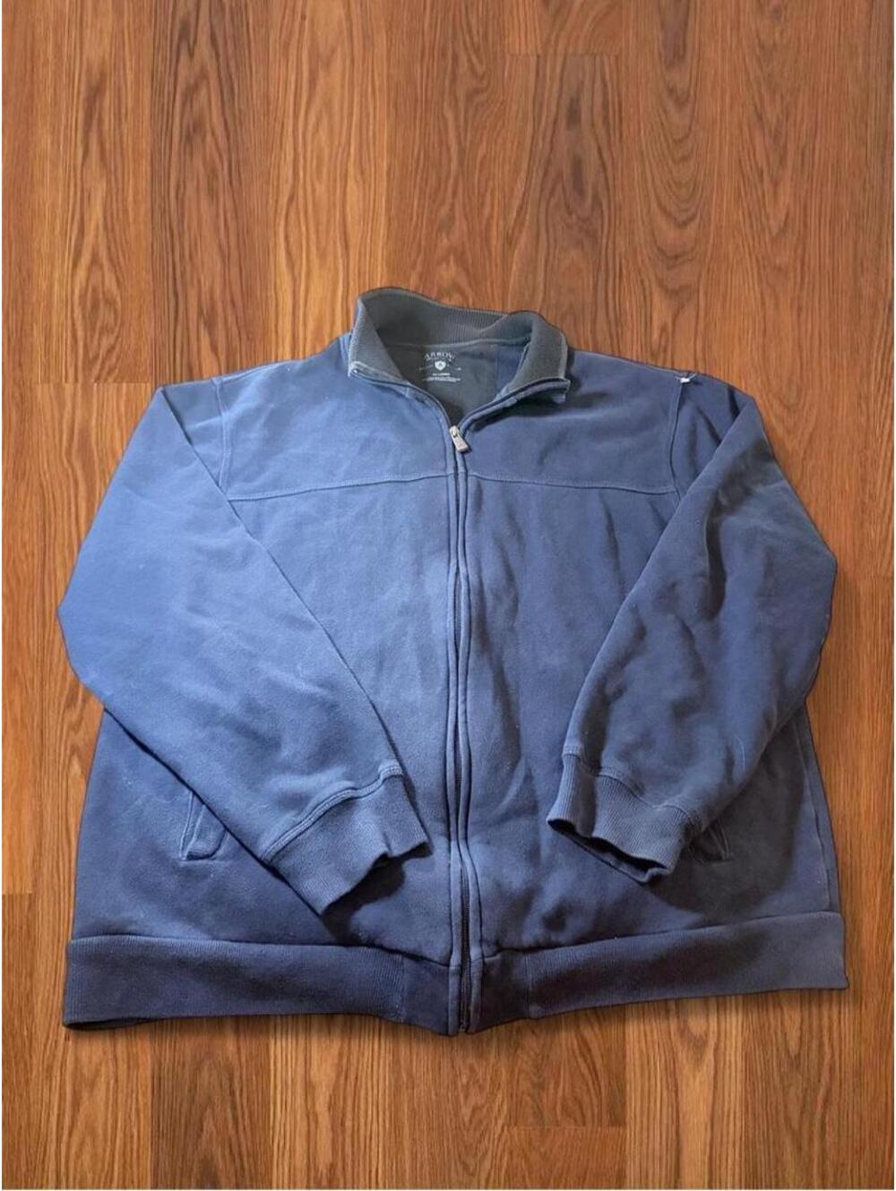 Arrow Men’s 2XL Navy Blue Full Zip Jacket Cotton Polyester Casual Outerwear